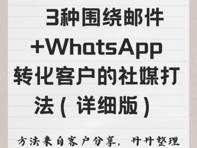 邮件+WhatsApp双剑合璧：三套社媒组合拳，精准转化客户的实战指南