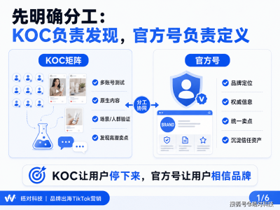 出海品牌TikTok营销指南：KOC矩阵与官方号如何构建高效内容接力系统