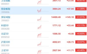 创业板指、深证成指均涨1%