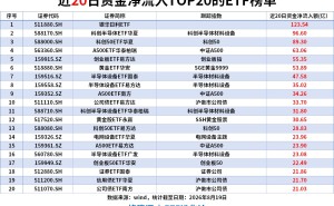 银华日利ETF近20日“吸金”超100亿，科创半导体ETF、科创50ETF同期净流入96亿、89亿