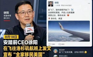 安踏前CEO徐阳航班起飞后官宣离职赴美，“高空告别”引“跑路”猜测