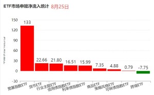 ETF资金榜|133亿元净流入宽基指数ETF，跨境ETF录得净流出