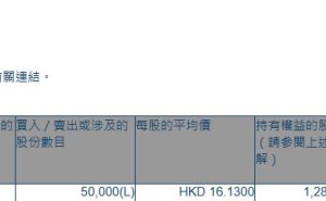 富智康集团(02038.HK)获执行董事林佳亿增持5万股