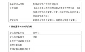 招商资管高层变动:张良勇离任 招商证券副总裁刘锐接棒董事长
