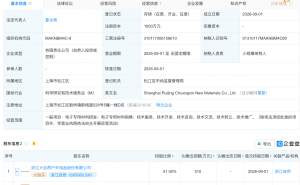 浙江自然等在上海成立瑞晶创芯新材料公司