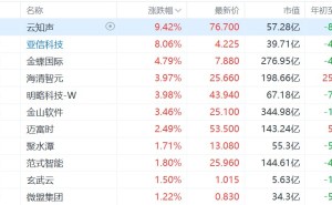 港股异动丨AI巨头减速共识引发资本大挪移，应用软件获资金加仓，亚信科技涨8%