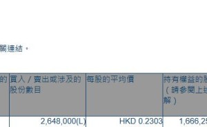神冠控股(00829.HK)获执行董事兼主席周亚仙增持264.8万股