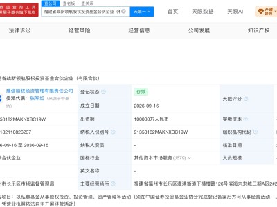 福建战新领航股权投资基金成立 出资额10亿元