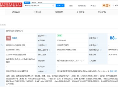 安达科技在贵州成立新矿业公司 注册资本1亿